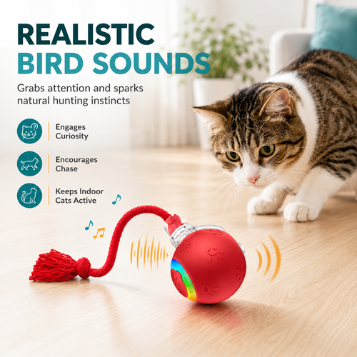 😻 🎶 Smart Interactive Bird Chirping Toy Ball
