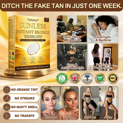 ☀️ ☀️Celsiora® 𝐒𝐮𝐧𝐥𝐞𝐬𝐬 𝐈𝐧𝐬𝐭𝐚𝐧𝐭 𝐁𝐫𝐨𝐧𝐳𝐞 𝐓𝐚𝐧𝐧𝐢𝐧𝐠 𝐌𝐢𝐜𝐫𝐨𝐧𝐞𝐞𝐝𝐥𝐞 𝐏𝐚𝐭𝐜𝐡