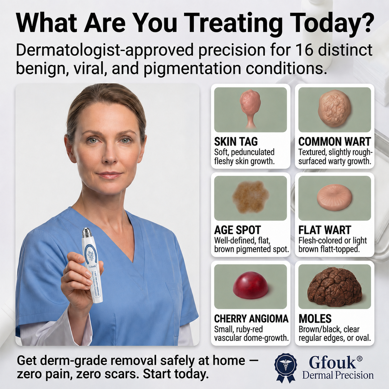 𝐎𝐟𝐟𝐢𝐜𝐢𝐚𝐥 𝐁𝐫𝐚𝐧𝐝 𝐒𝐭𝐨𝐫𝐞 |✒️GFOUK® Fast-Acting Wart Remover Care Pen | Targets Warts, Skin Tags & Rough Bumps(Zero Pain, Zero 𝐒𝐜𝐚𝒓𝒔 Rollerball)