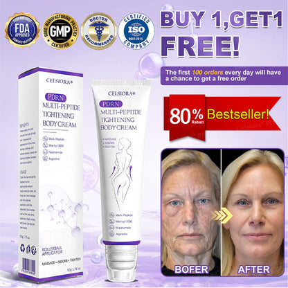 FDA Official: Celsiora® PDRN Multi-Peptide Massaging Body Roller Cream- Anti-aging, Hydrating, Skin Firming & Lifting, Skin Repair, Even Tone, Acne and Dark Spot Treatment, Wart and Mole Removal, and Psoriasis Relief.
