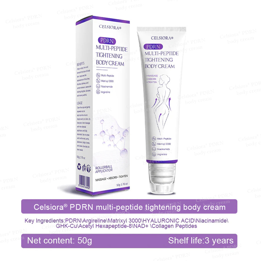 FDA Official: Celsiora® PDRN Multi-Peptide Massaging Body Roller Cream- Anti-aging, Hydrating, Skin Firming & Lifting, Skin Repair, Even Tone, Acne and Dark Spot Treatment, Wart and Mole Removal, and Psoriasis Relief.