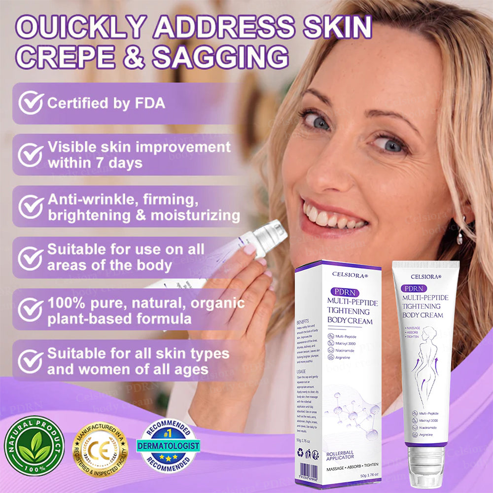 FDA Official: Celsiora® PDRN Multi-Peptide Massaging Body Roller Cream- Anti-aging, Hydrating, Skin Firming & Lifting, Skin Repair, Even Tone, Acne and Dark Spot Treatment, Wart and Mole Removal, and Psoriasis Relief.