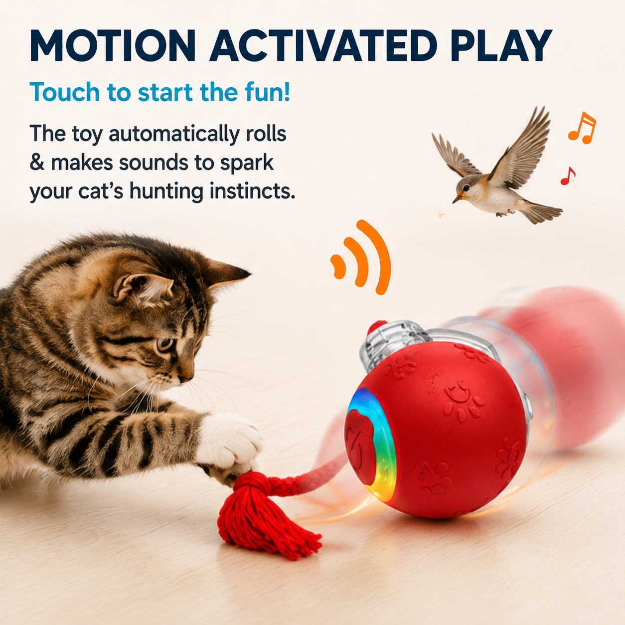 😻 🎶 Smart Interactive Bird Chirping Toy Ball