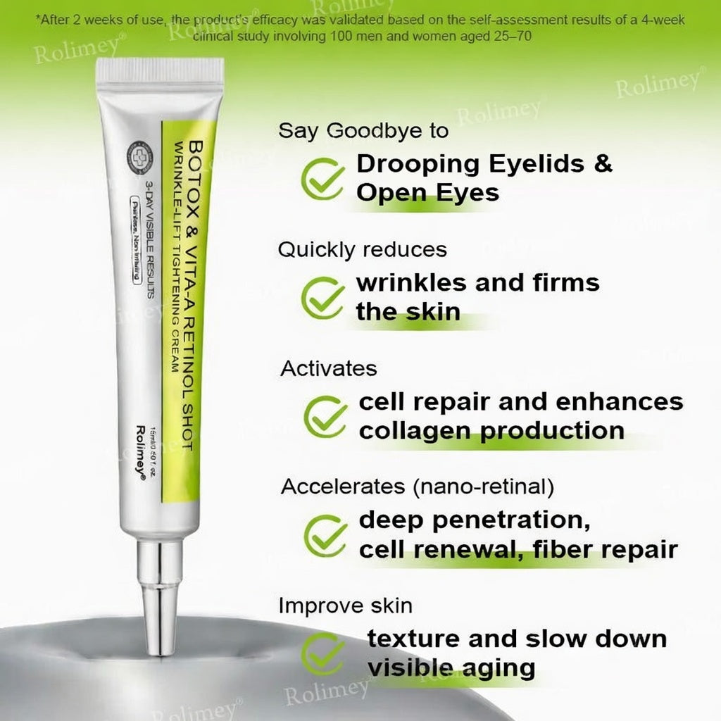 Rolimey® Botox & Vita A Retinol Shot Wrinkle-Lift Tightening cream (upsell)